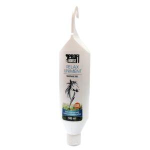 PROFI Horse Relax liniment - relaxing dual action gel with an initial cooling effect followed by a heating sensation • Provides an initial freezing and cooling effect followed by a heating sensation • Reduces muscle stress and pain after physical exertion • Alleviates neuralgic pain • Relieves pain and swelling after injury • Reduces the sensation of heavy legs